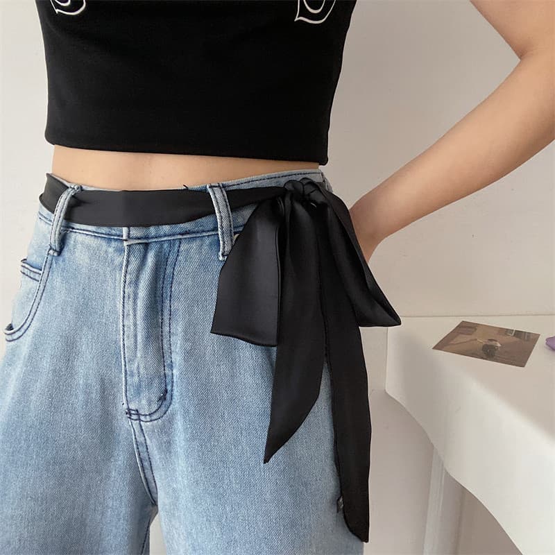 Cintura estreita ferramenta útil mudança pequena fita lenço de seda cinto senhoras decoração combinando Jeans cinto femi