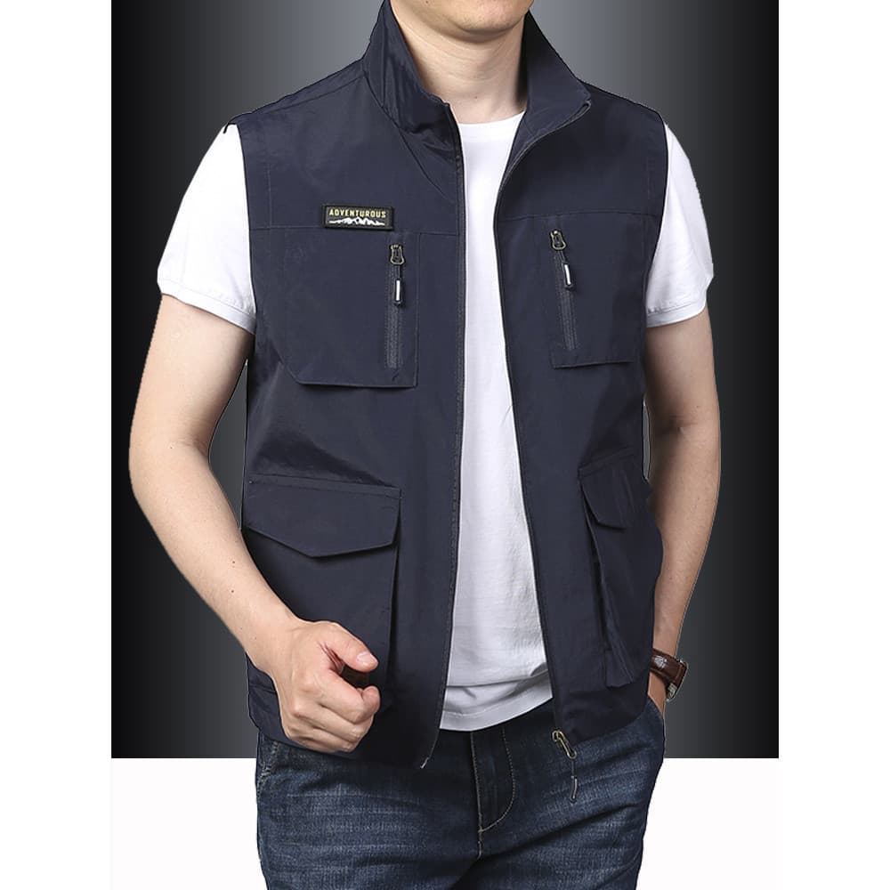 Ao ar livre Multi-bolso colete masculino primavera outono macacão colete exterior Wear pesca fotografia escalada colete