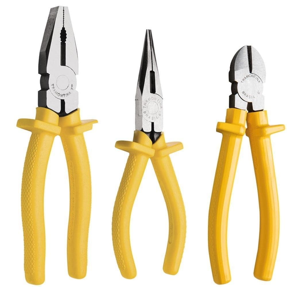 Kit de Ferramentas Tramontina com Alicate de Bico 6  Alicate Universal 8 e Alicate Corte Diagonal 6