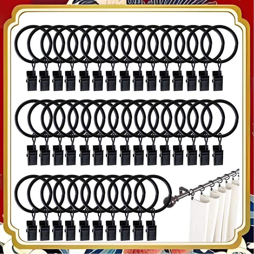 Conjunto de anel de clipe de cortina de ferro grosso 4.0 x 38 mm simples prático pacote de 40 peças