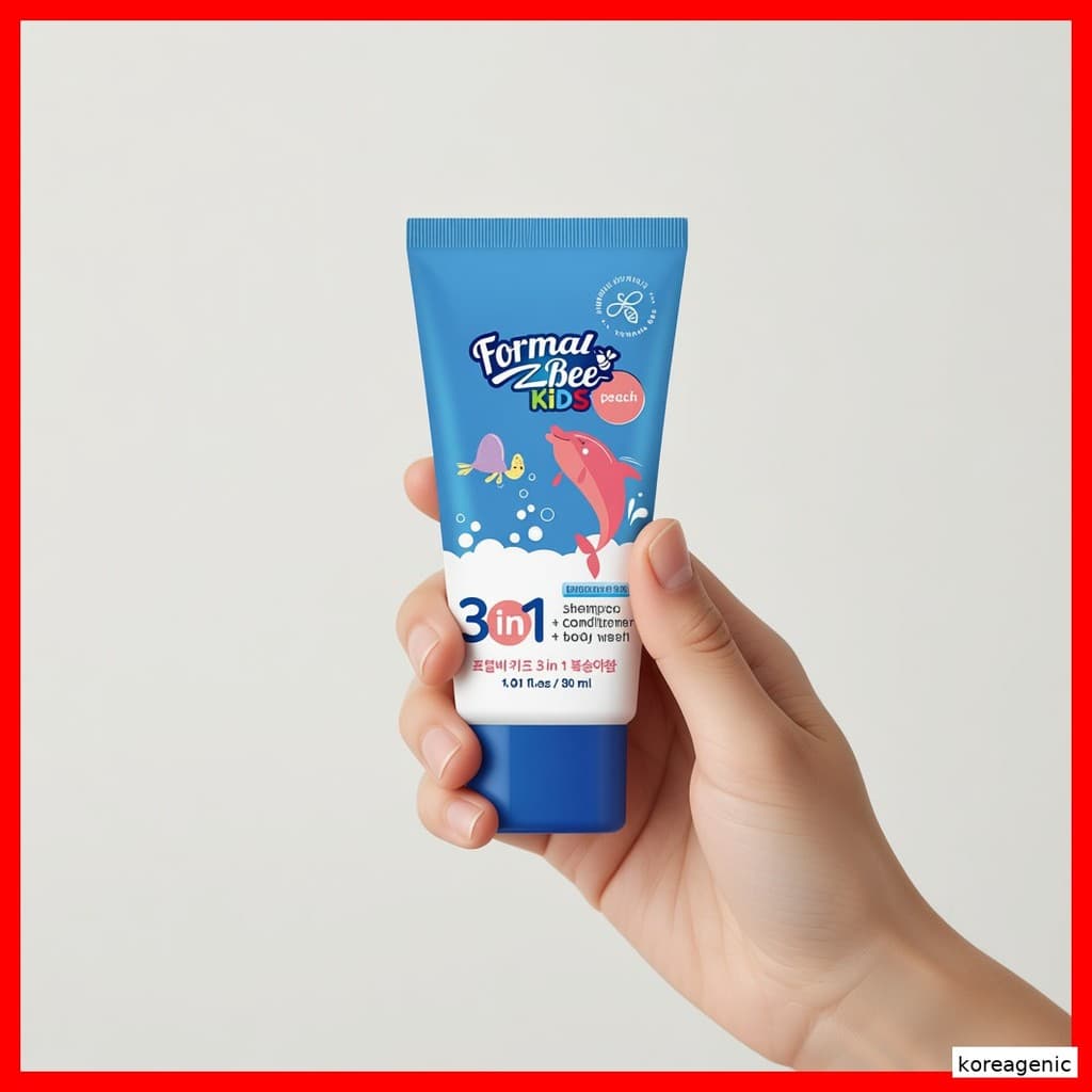 [FormalBeeKids] shampoo Condicionador Sabonete Líquido 3 Em 1 Pêssego 30ml/Suave , Nutritivo