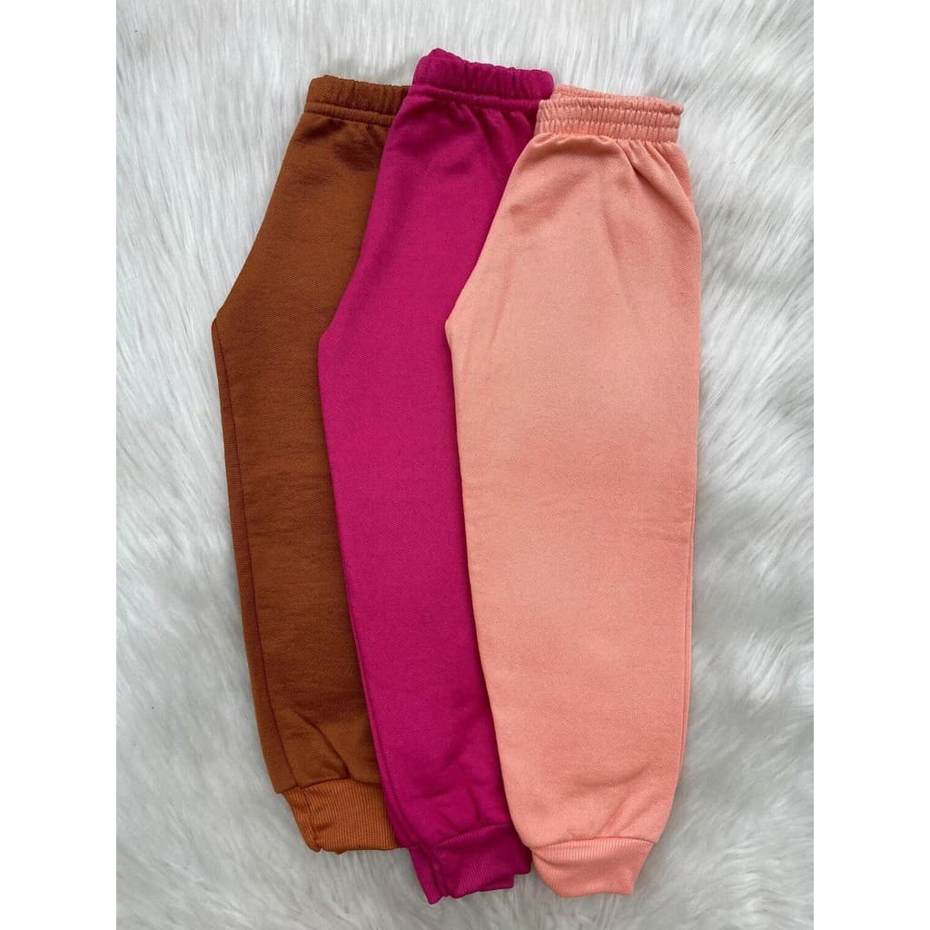 Kit 3 Calça de Moletom Menina Infantil Feminina Sortidas Verão Leves e Confortáveis