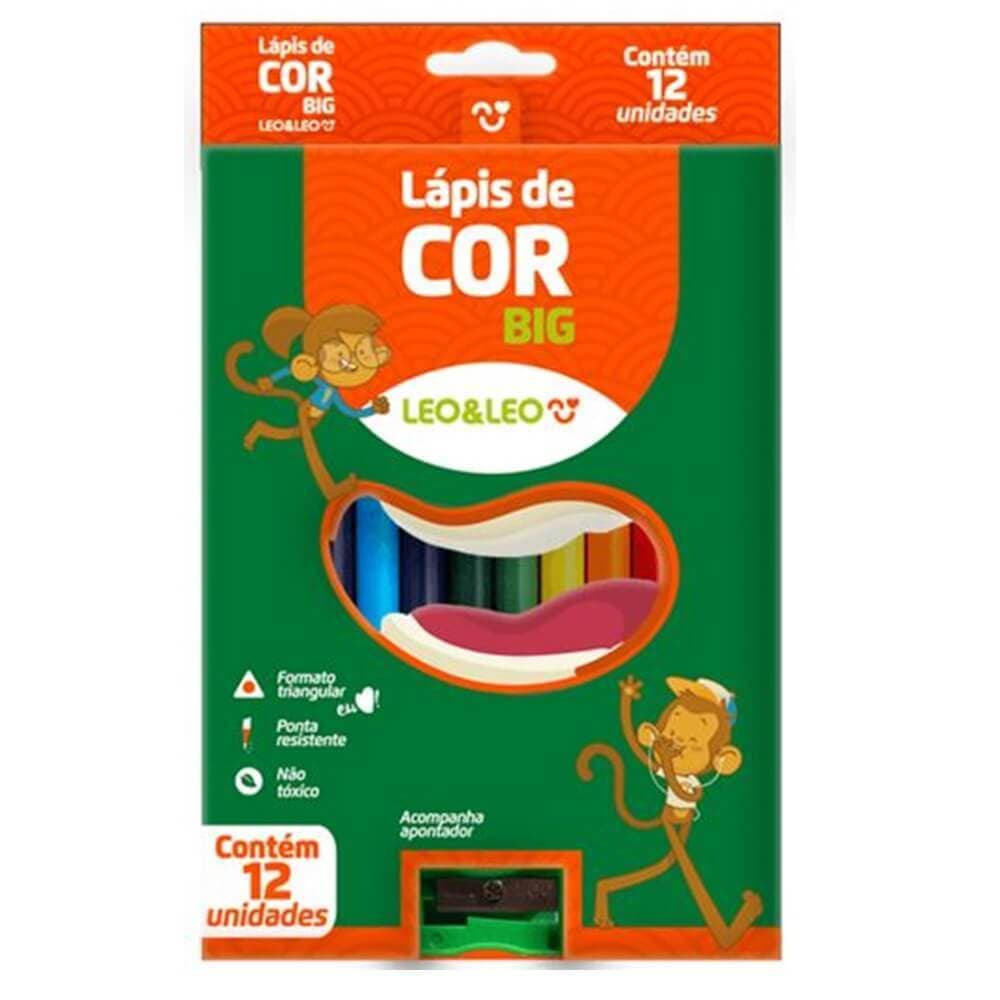 Lapis de Cor Big Jumbo Com 12 Cores Leo e Leo (Ref. 4194) - Leonora