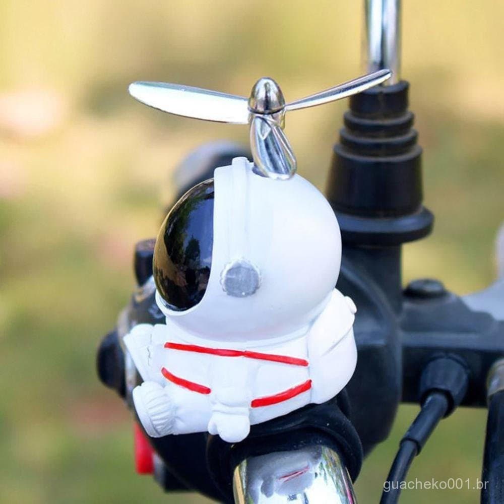 TKEY Criativo Astronauta Motocicleta Bicicleta Guiador Decoração Com Hélice MTB Moto Scooter Acessórios Resina Crianças