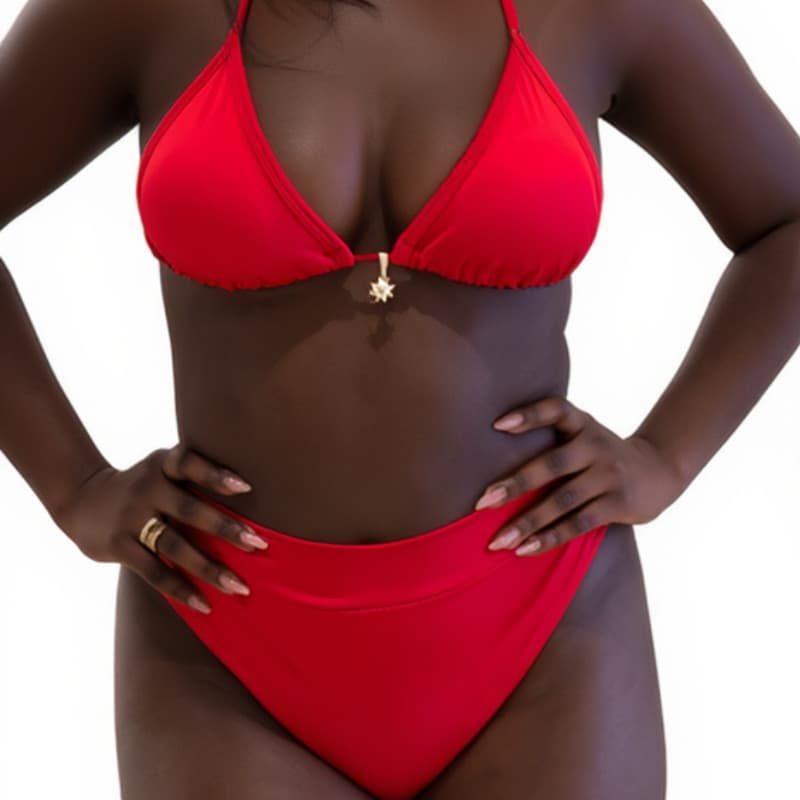 Biquíni Feminino Hot Pants Cintura Alta Cortininha Estilo Lipo Praia