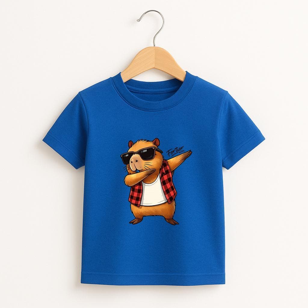 Camiseta Infantil Estampada Azul 100% Algodão Várias Cores