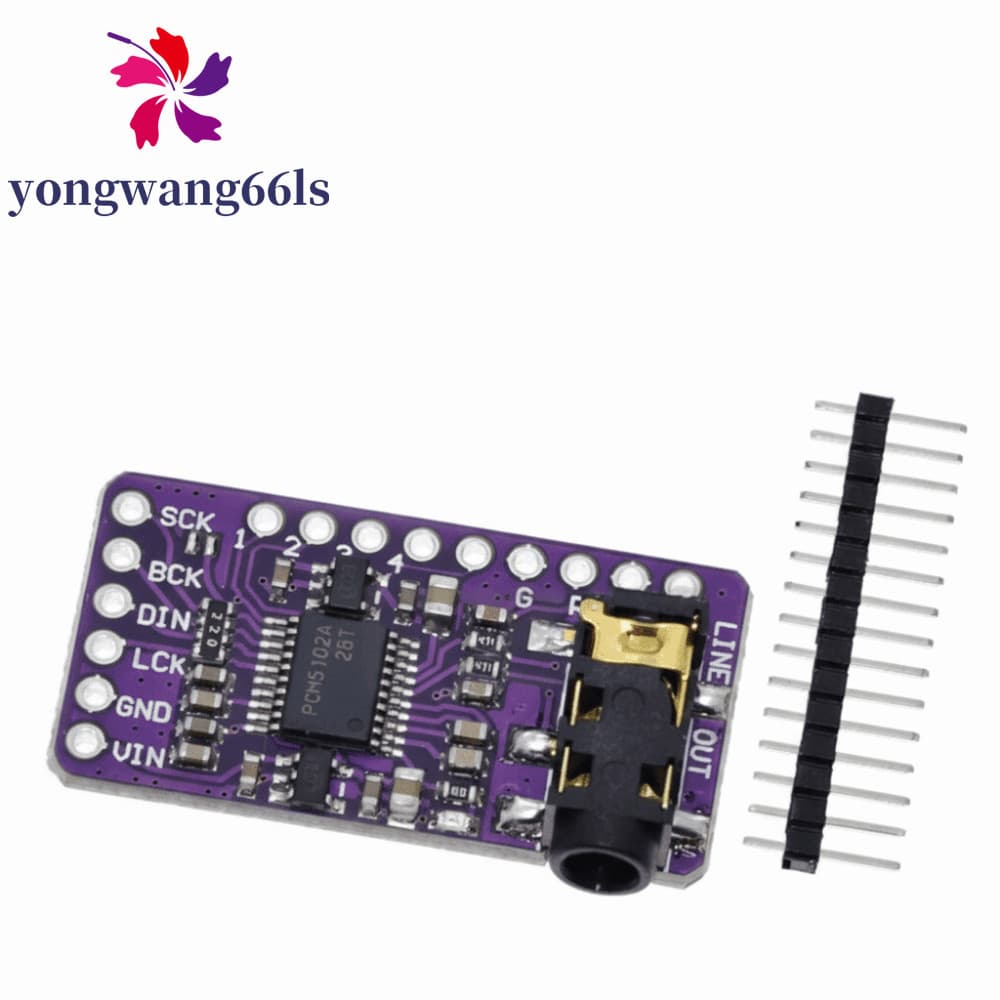 Leitor De Áudio YONGWANG PCM5102A I2S , Módulo Reprodutor I2S Digital Interface PCM5102A DAC