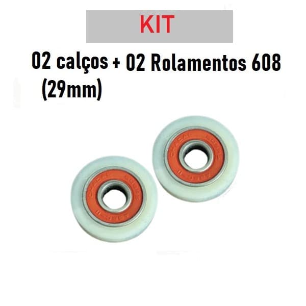 Kit 2 calços com rolamentos 608 (29 mm), para substituição da bucha do motor ventilador Arno, Britânia, Mondial.