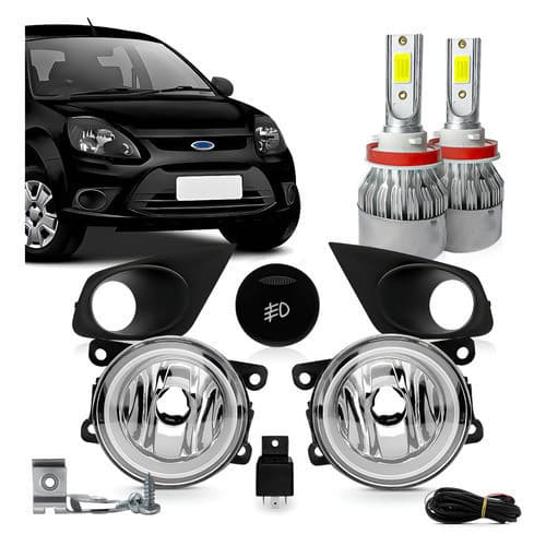 Kit Farol Auxiliar Ka 2012 2013 2014 + Super Led 6000k