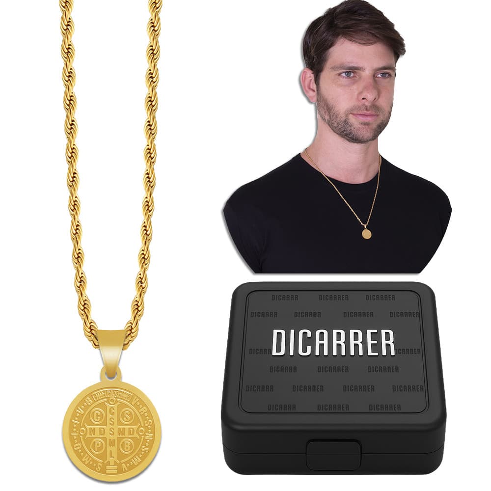 Corrente Cordão São Bento Unissex RF-7 Aço Inox Dourado