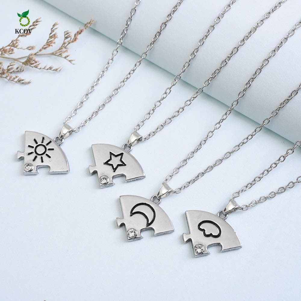KCOV 4 Unidades/Conjunto Melhores Amigos Para Sempre Colar , BFF Com Strass Colorido , Emenda