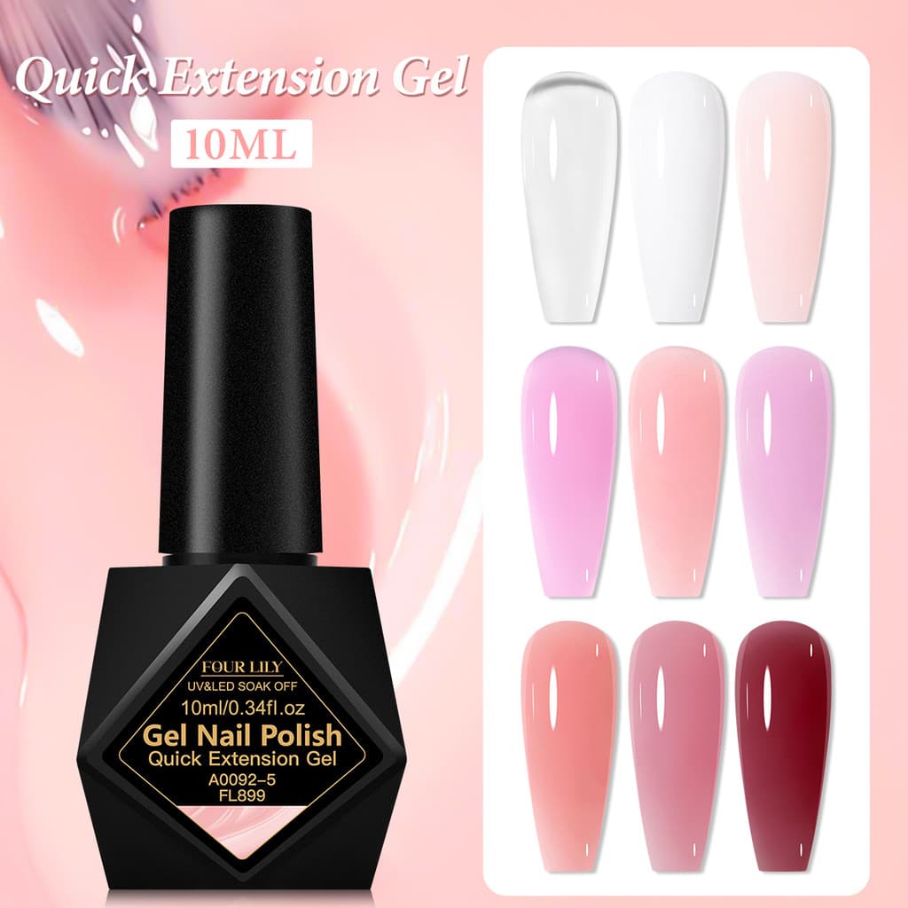 FOUR LILY 10ml Nude Color Building Unhas Gel Fortalecedor Base De Extensão Casaco Soak Off UV LED