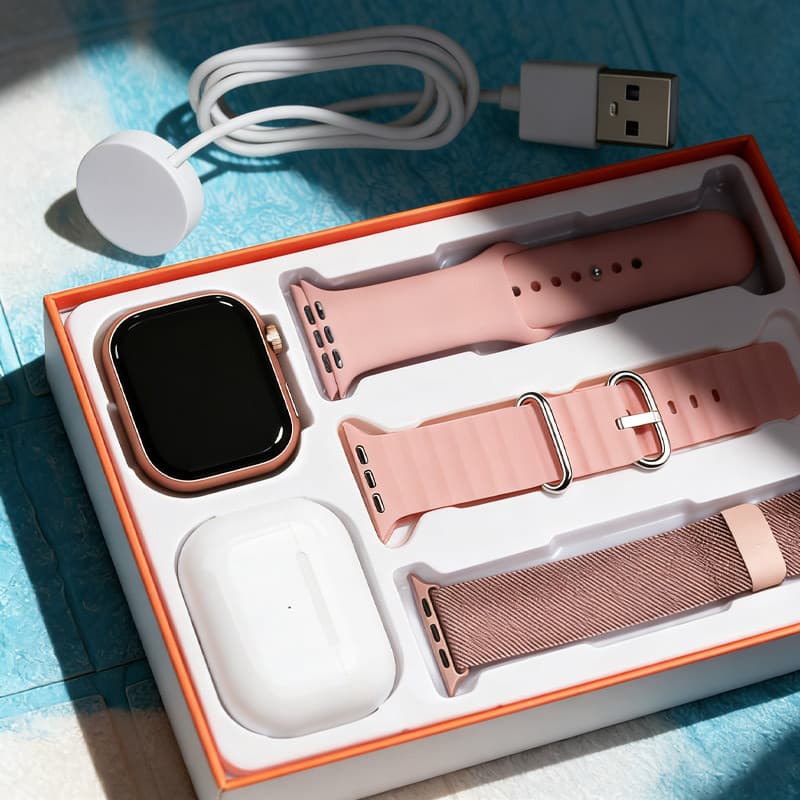 Conjunto 4 Em 1 Smartwatch + i13 Fone De Ouvido Sem Fio Digital Gift Kit Festival