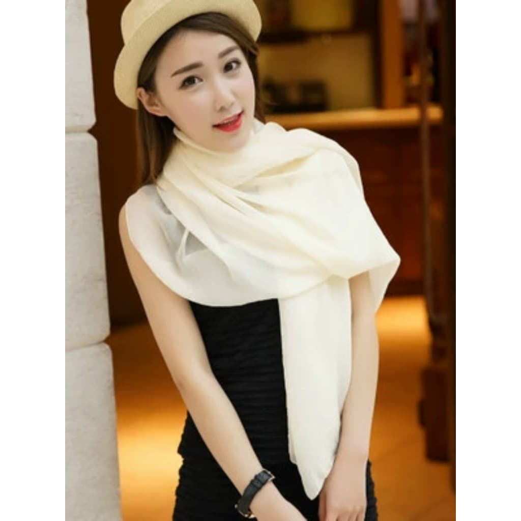 Chiffon lenço de seda cachecol primavera verão outono inverno Oversized praia cachecol doces cor sólida xale simulação l
