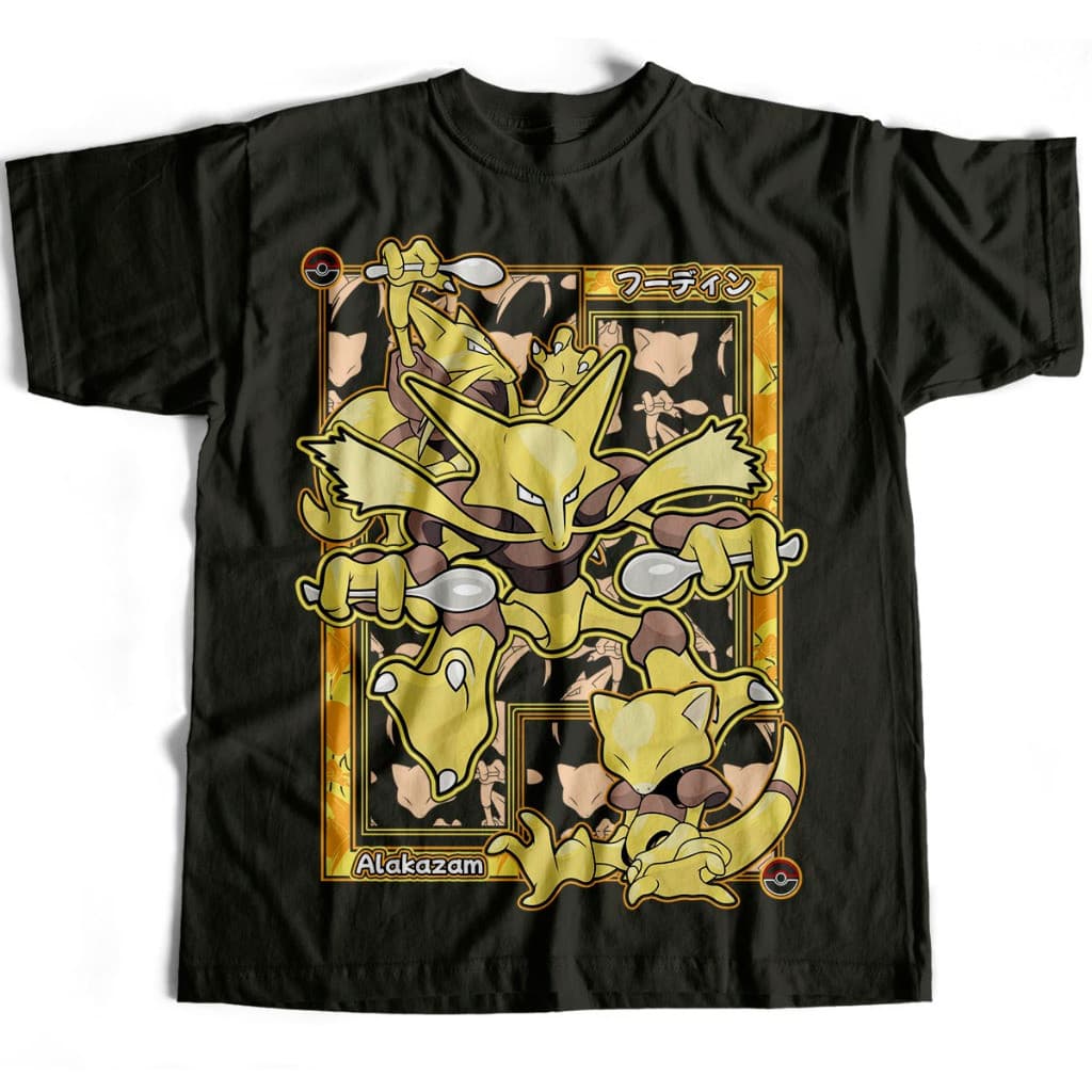 Camiseta Básica Abra Kadabra Alakazan Pokemon Estampada 100% Algodão Slim Várias Cores
