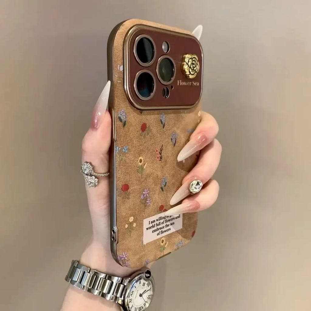 Cor pequena Floral, adequada para capa de telefone iPhone16promax/17/16/15/14/13, muito bonita, econômica, muito alta