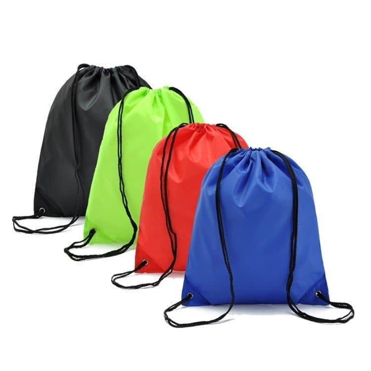 Saco impermeável espesso de cor sólida com cordão, saco de armazenamento de calçados com cordão de dupla alça, mochila e