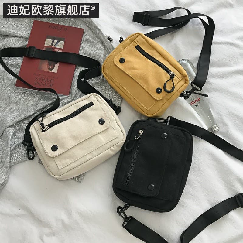Crossbody lona pequena bolsa feminina All-Match ins na moda 2019 novo estilo versão coreana moda Casual estudante saco d