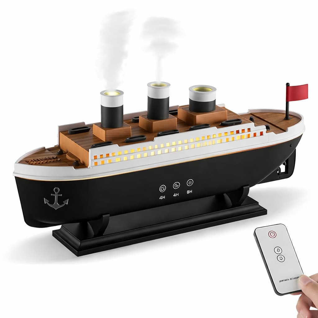 Umidificador difusor de fumaça de trem com 6 cores variáveis luz