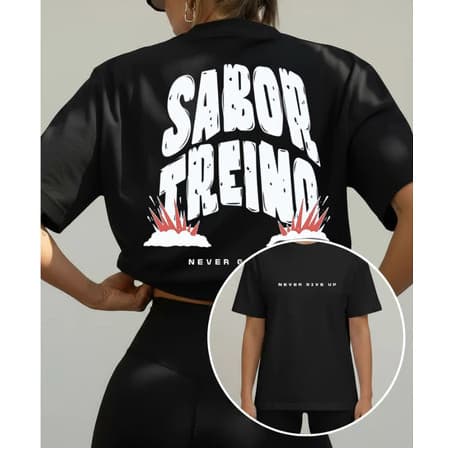 Camiseta Unissex Sabor Treino 100% Algodão Academia Gym Fitness Conforto
