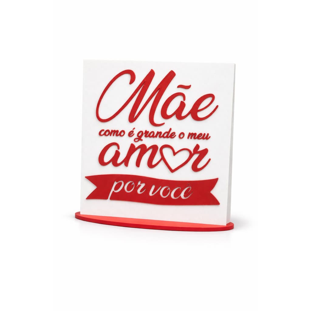 Placa Decorativa “Mãe, como é grande o meu amor por você”