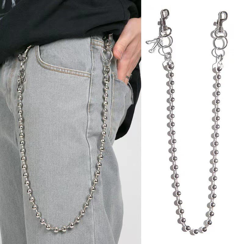 Moda Ins Corrente De Cintura Hip Hop Grânulo Legal Estilo Chique Unisex Bungee Pendurado Calças Punk Destacável Para Ace