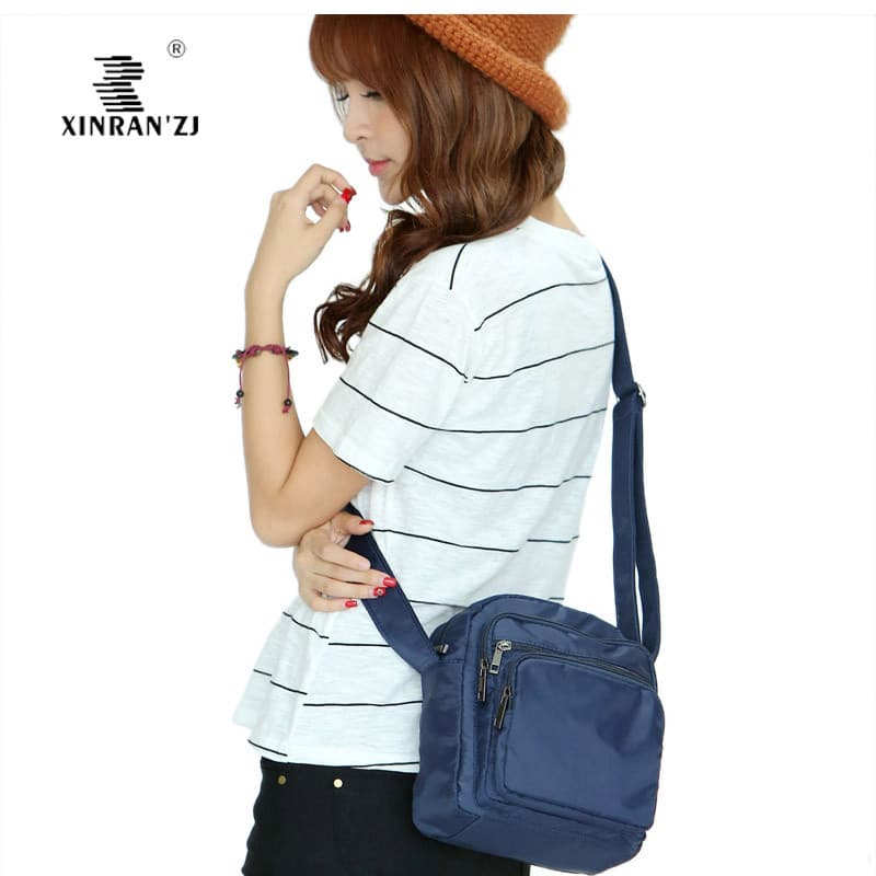 Multi-bolso náilon repelente de água mensageiro bolsa de ombro Casual feminino pequeno saco ao ar livre leve pequeno esp