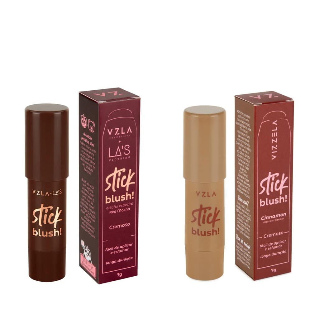 Kit Blush Stick Cinnamon + Blush Red Mocha La's Original Vegano Vizzela