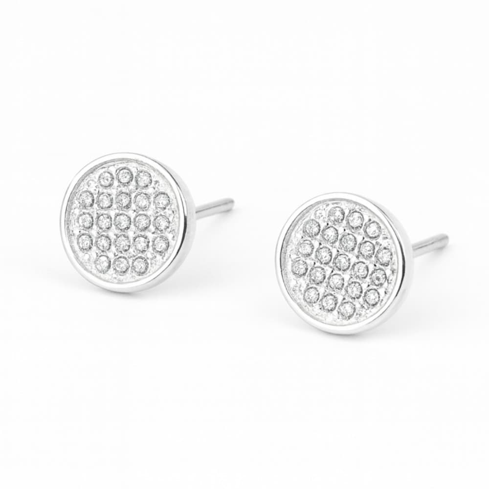 Brinco Redondo Cravejado em Prata 925
