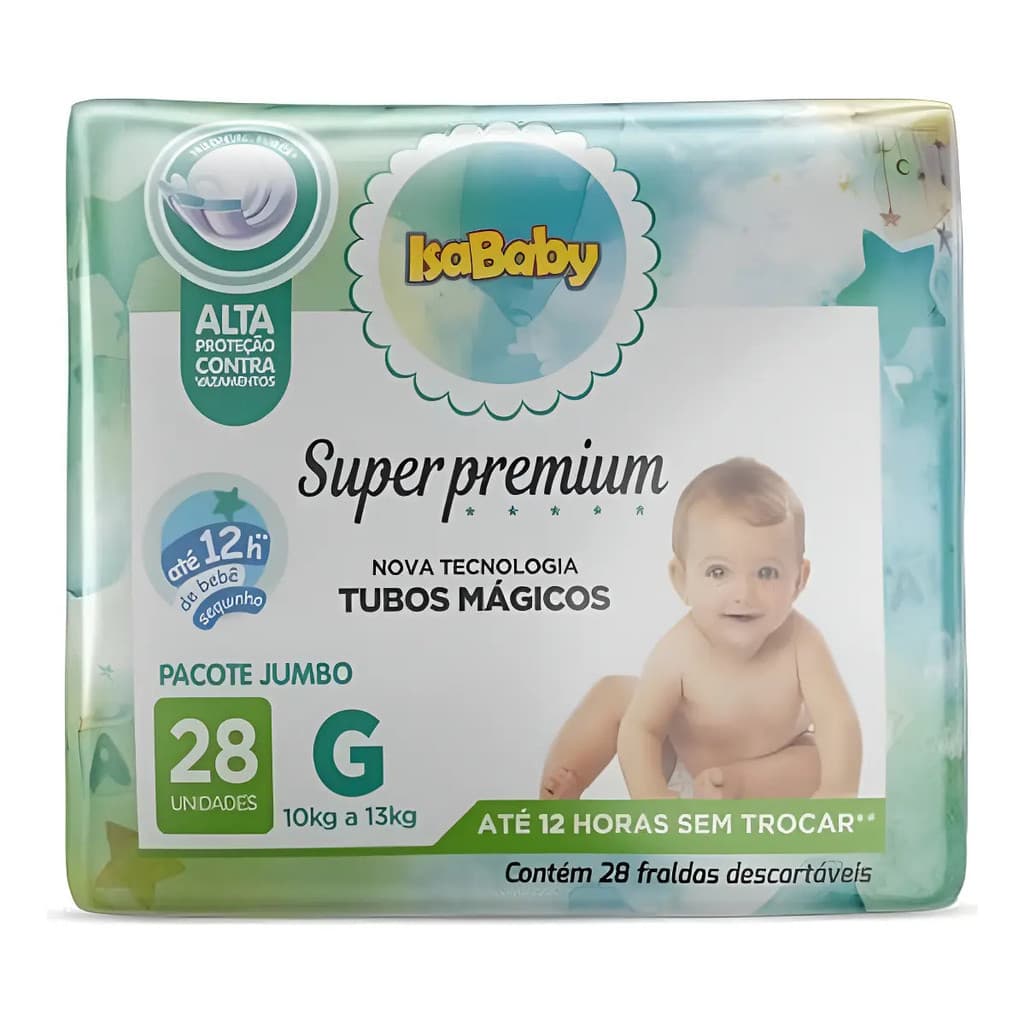 Fralda Super Premium Tamanho G  Pacote Com 28 Unidades