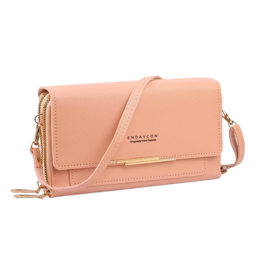 Carteira com Bolsa Transversal para Celular Feminina Estilo Coreano, Multifuncional, para Negócios e Lazer