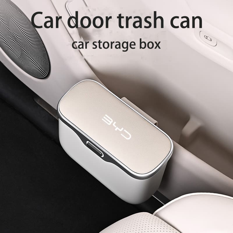 BYD Atto3 Golfinho EV yuan plus Caixa De Armazenamento Para Porta De Carro Lixeira Com Tampa Compartimentos Na Frente E