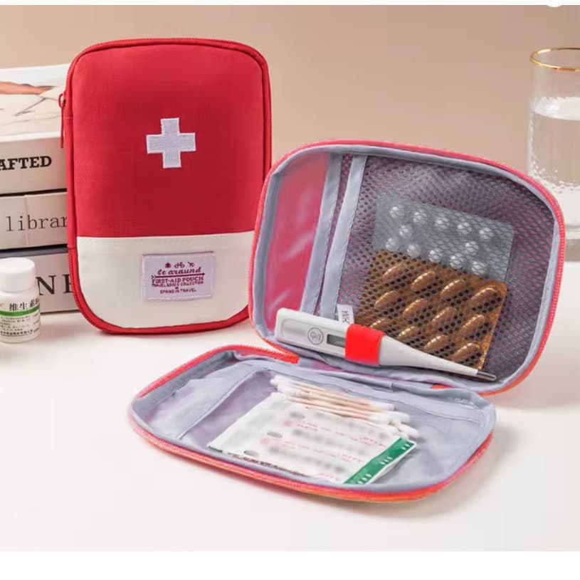 Kit de Primeiros Socorros Japonês Organizador Médico Portátil Bolsa de Emergência Necessaire Médica