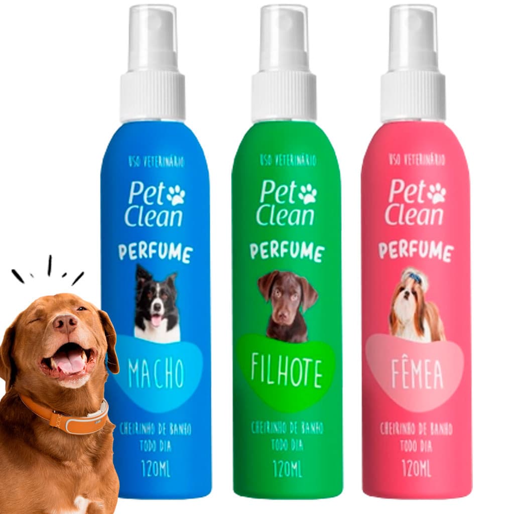 Kit Com 3 Perfumes Pet Clean – Fragrância Suave E Duradoura Para Cães E Gatos