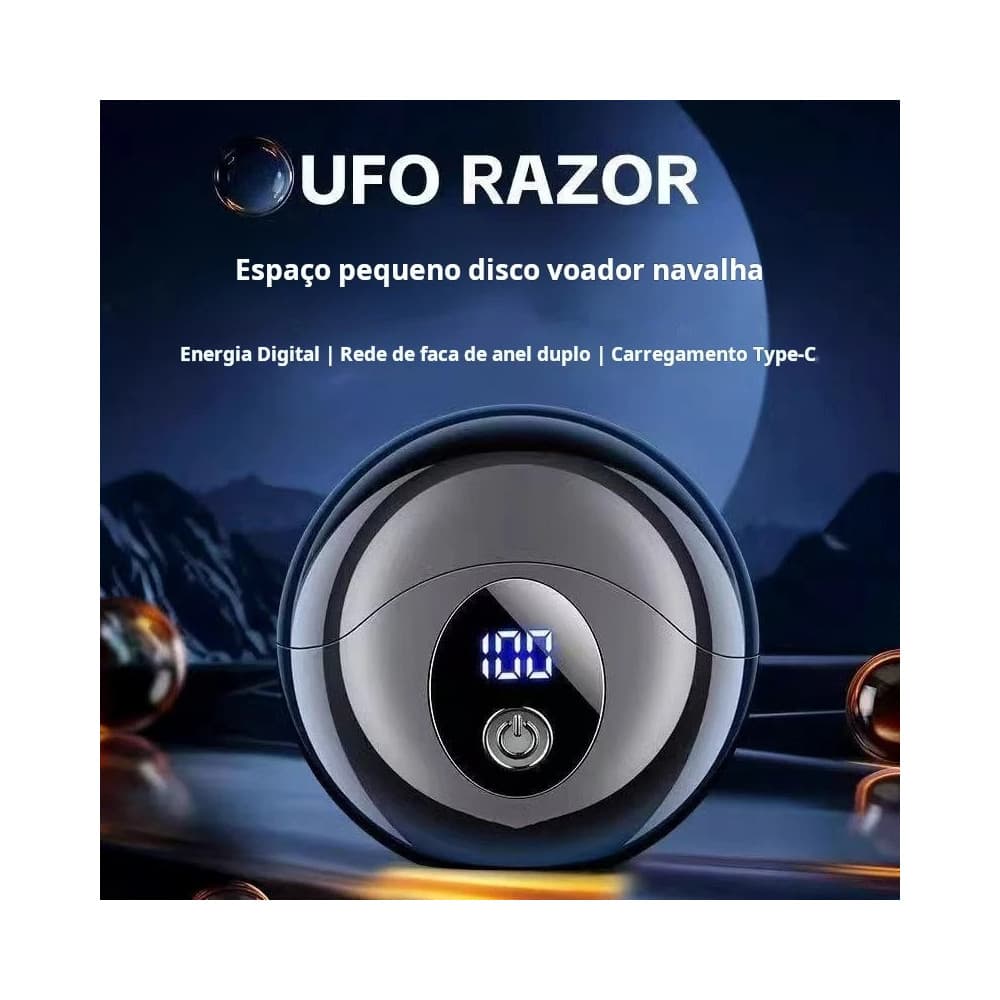 Barbeador Elétrico Portátil-2 Lâminas Rotativas Carregamento rápido IPX6 Viagem e Casa
