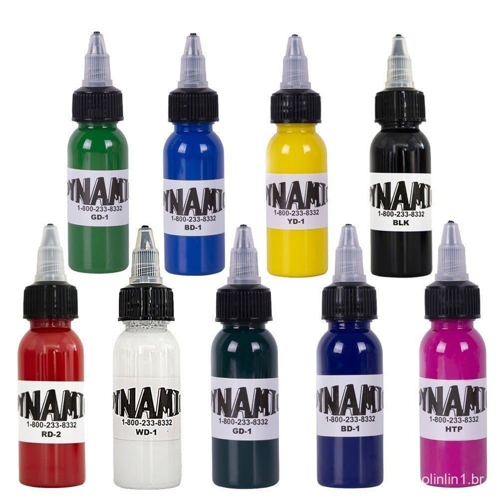 Dinâmico 9 cores 30ml/garrafa de tinta de tatuagem profissional para arte corporal natural de plantas micropigmentação t