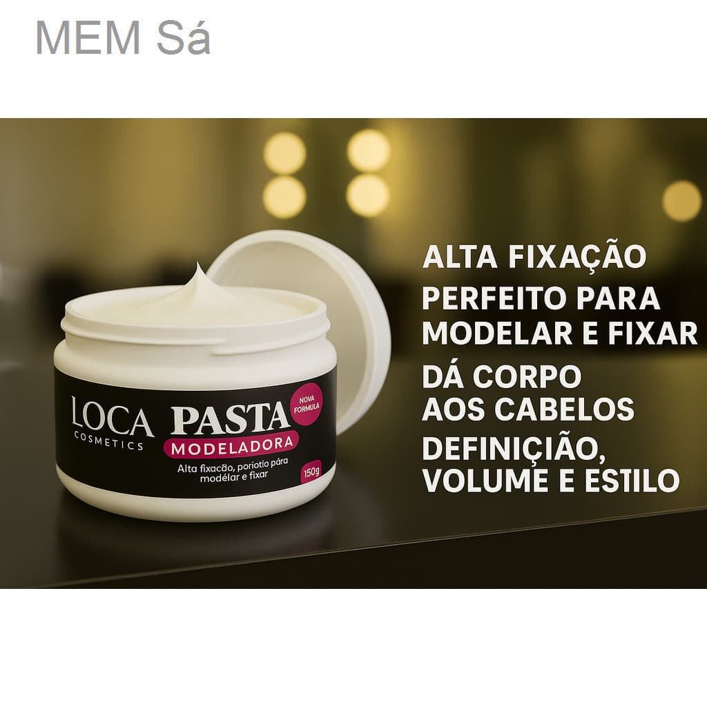 Pasta Modeladora Loca Cosméticos 150g – Fixação MédiaYRKG