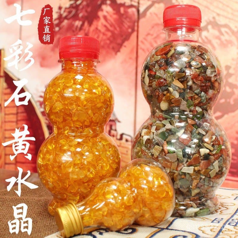 Pedras de cristal amarelo, pequenos seixos, pedras de cristal amarelo para decoração na taça do tesouro, oferendas de pe