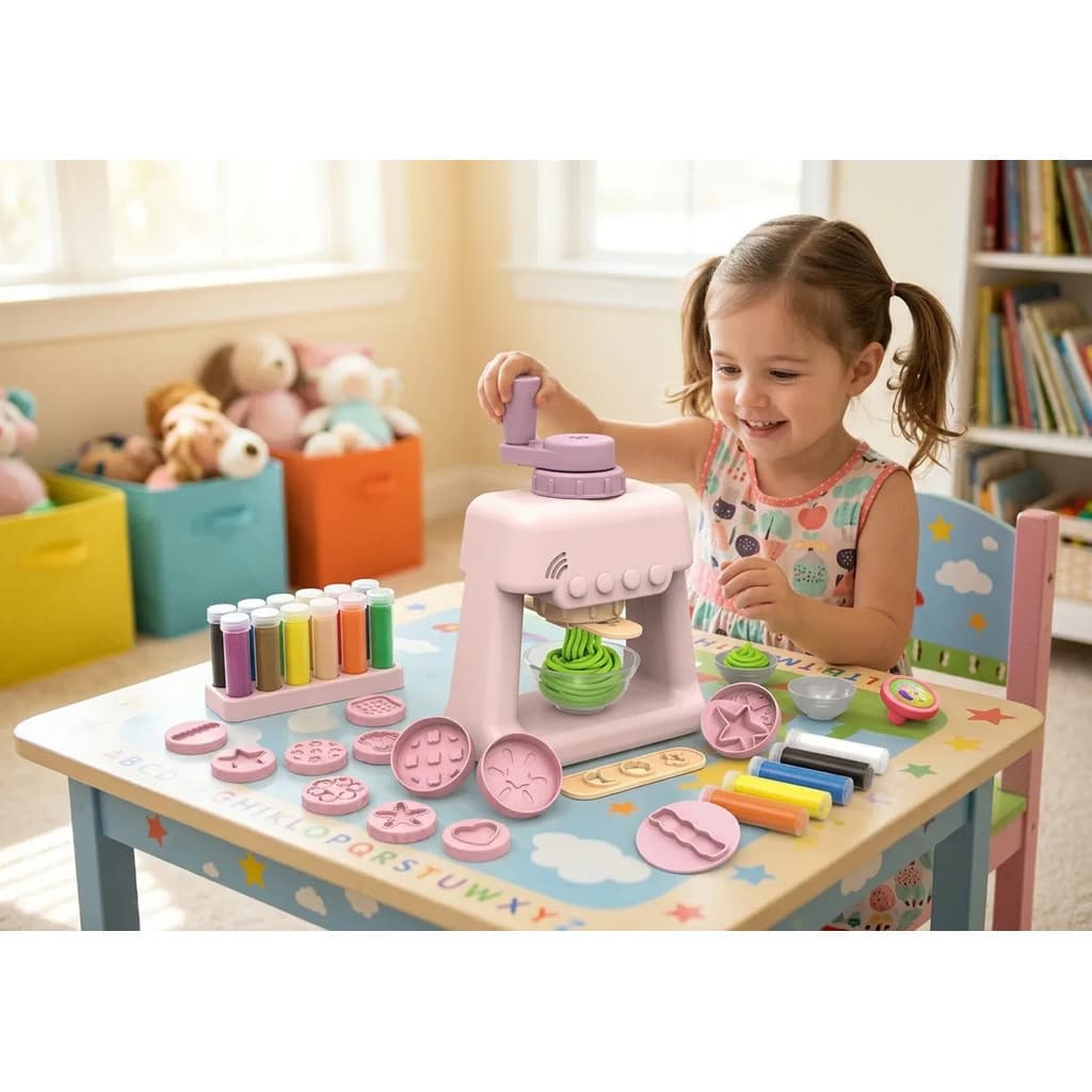 Kit Brinquedo Maquina Macarrao Infantil Diy Com Moldes