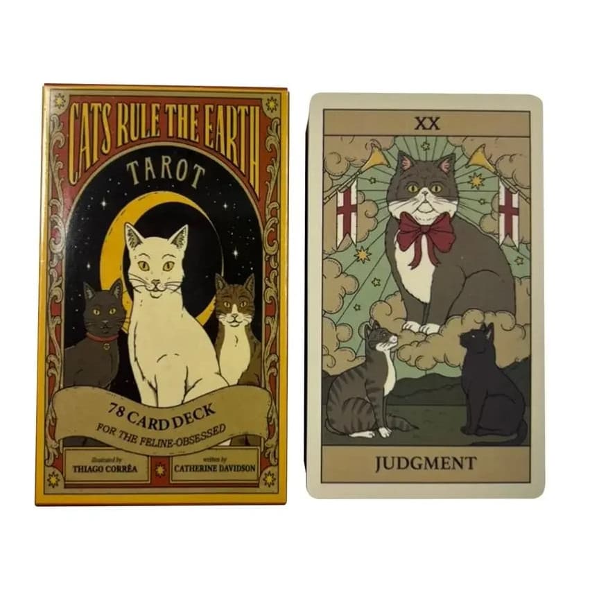 Cartas de Tarot da Regra do Gato, Baralho de 78 Cartas Oráculo, Visões em Inglês, Edição de Adivinhação, Jogos de Tabule