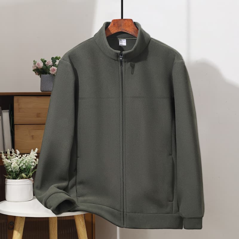 Jaqueta de lã masculina novo estilo primavera outono jaqueta de lã de meia-idade juventude forro de lã jaqueta gola supe
