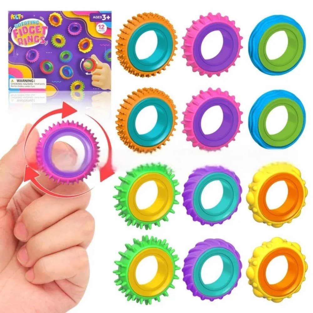 Novo estilo de anel sensorial de Silicone infantil, brinquedo giratório de descompressão para aliviar a ansiedade do est