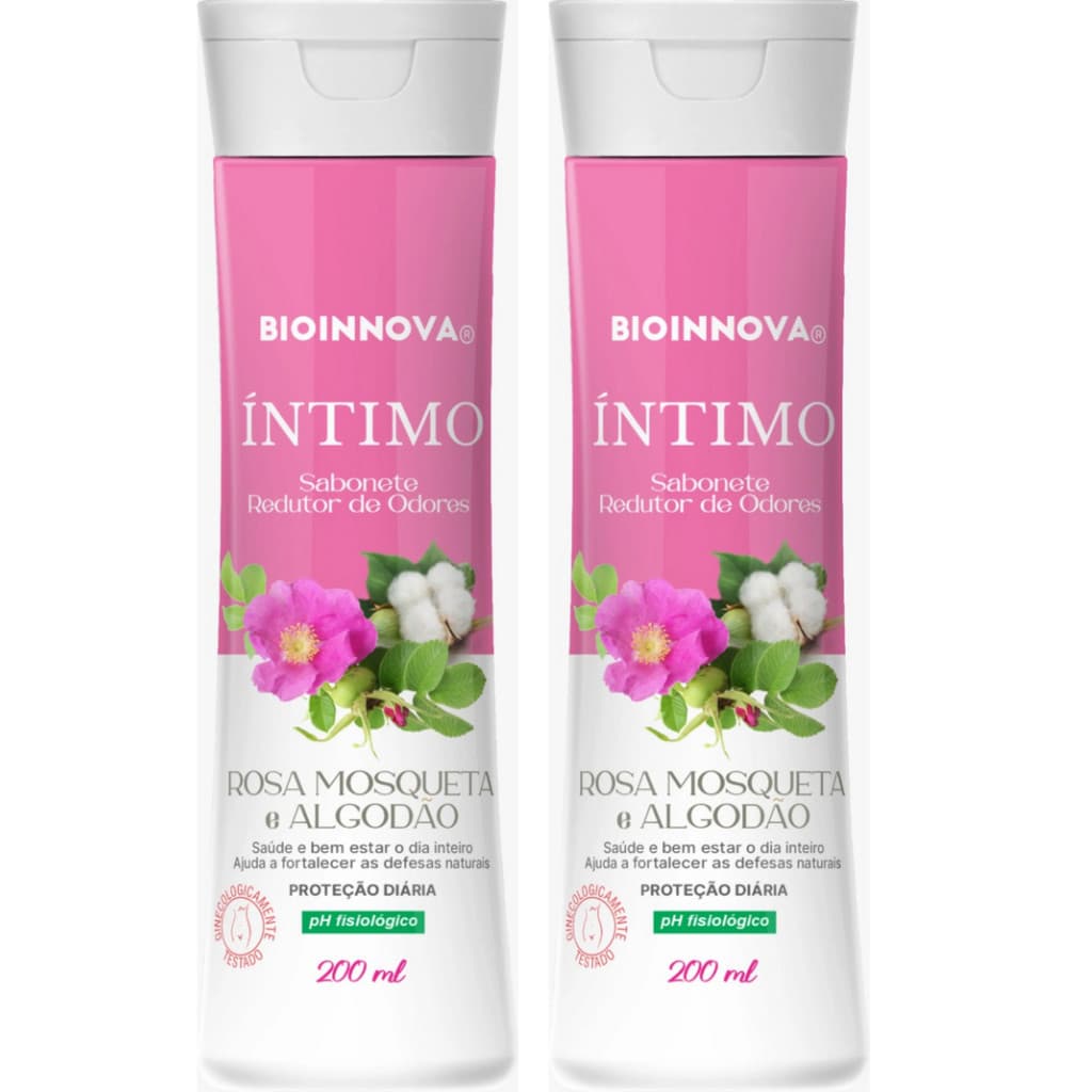 Kit com 2  Bioinnova Sabonetes Íntimos Rosa Mosqueta – Limpeza Suave e Hidratação