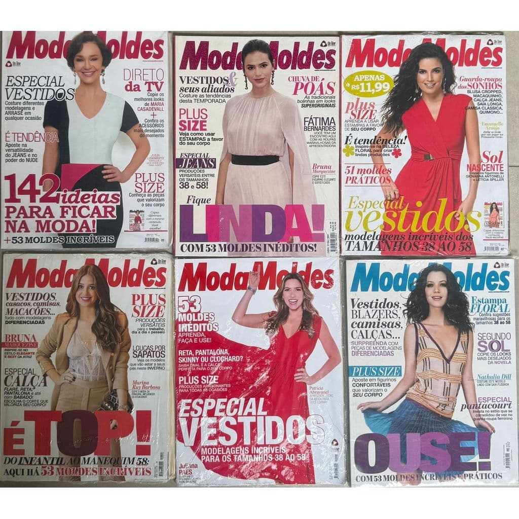 Kit 06 Revista Corte E Costura- Moda Moldes- com molde