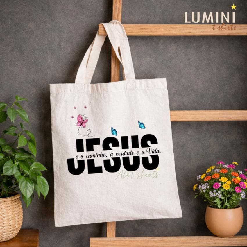 Bolsa ECOBAG sacola JESUS É O CAMINHO Unissex ecobag Católica Cristã Casual Verão igreja cristã artigos religiosos