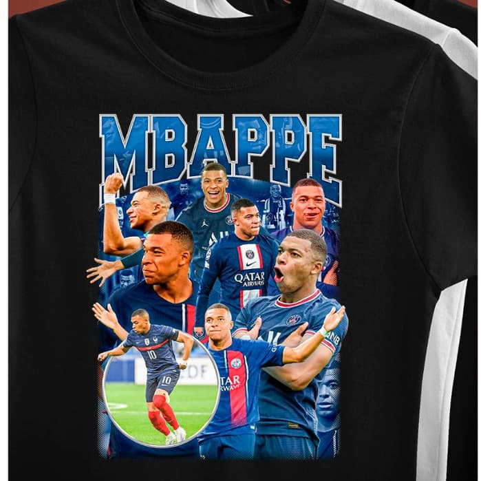 Camiseta Mbappe Futebol Algodão Unissex