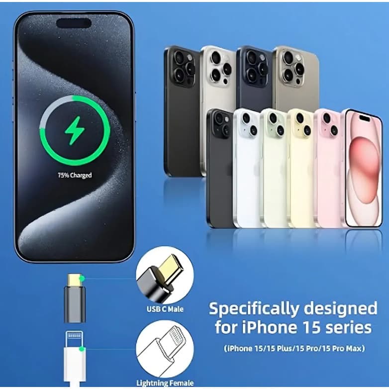 Adaptador Usb-C Macho para Lightning Femea Compatível para iPhone