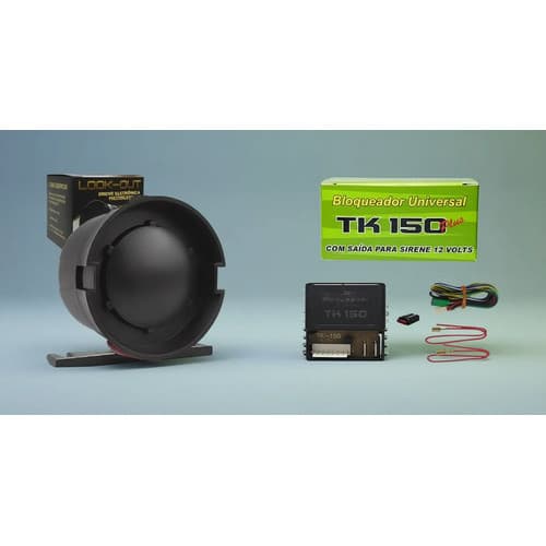 Kit  Alarme Bloqueador Veicular C/led + Sirene Para Bloqueador Alarme Xr Blocmoto