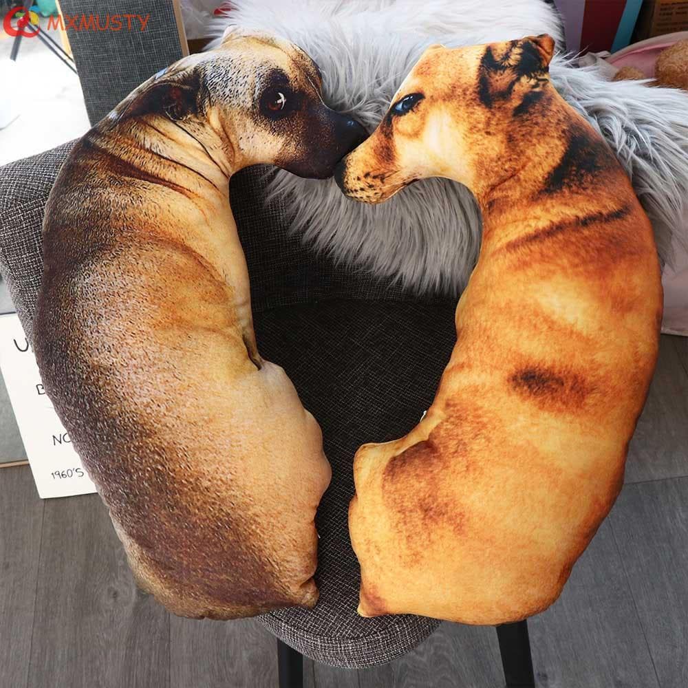 Almofada Para Cachorro MXMUSTYZA , Travesseiro De Animal Macio E Realista 3D , De Pelúcia Criativa Casa