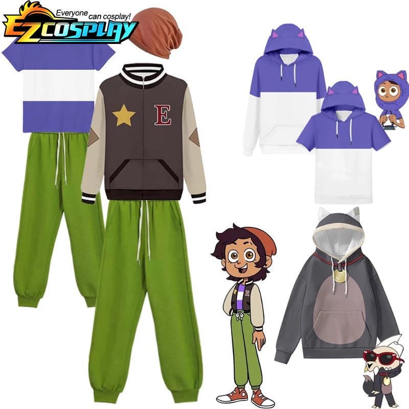 A Casa O Coruja Cosplay Luz Zip Up Casaco De Baseball Calças Unisex Adult Kids Costume Hoodie Sweatshirt EGNW MZQ9